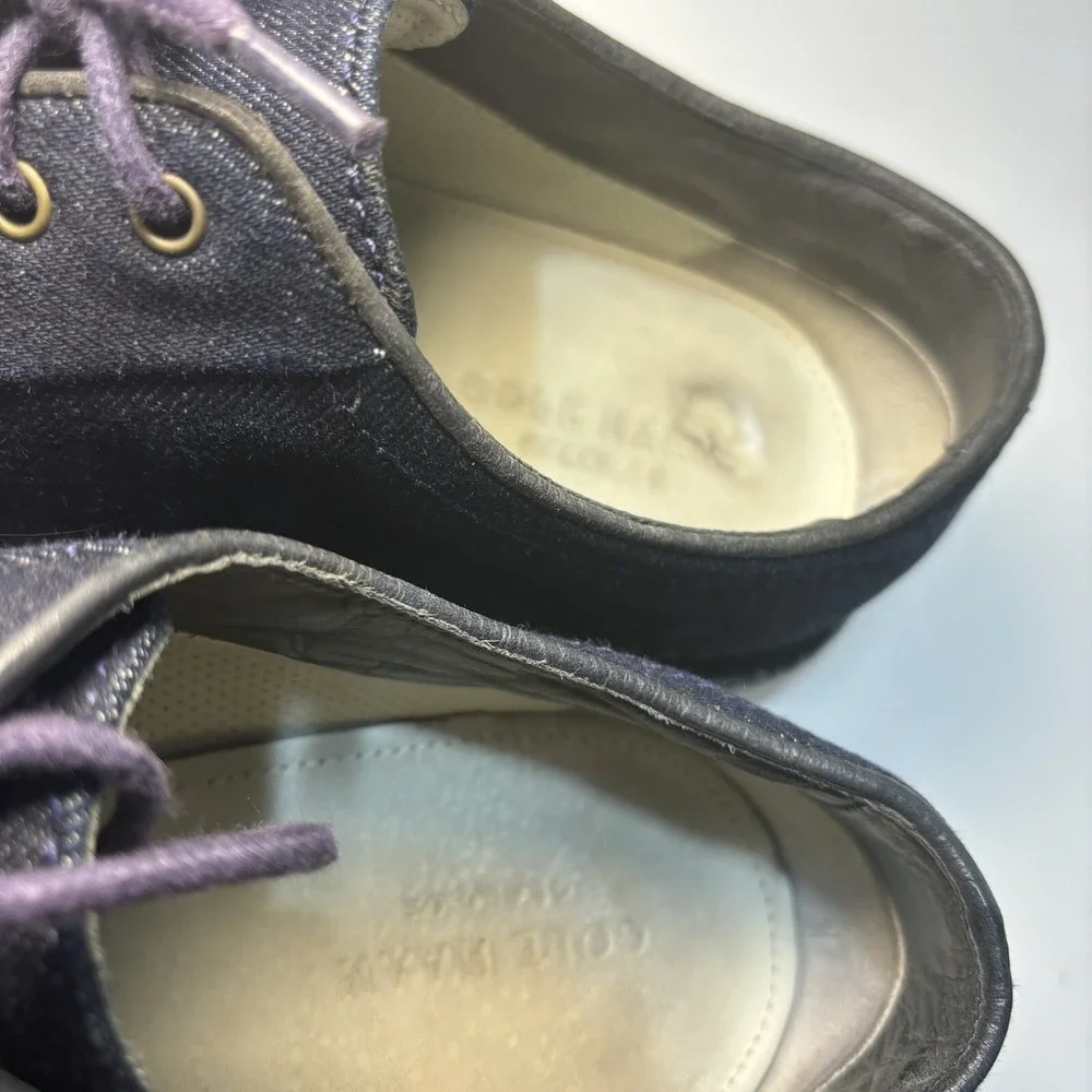 Cole Haan Grand OS Mens Oxfords Shoes Navy Blue Lace‎ Up Round Toe Low Top